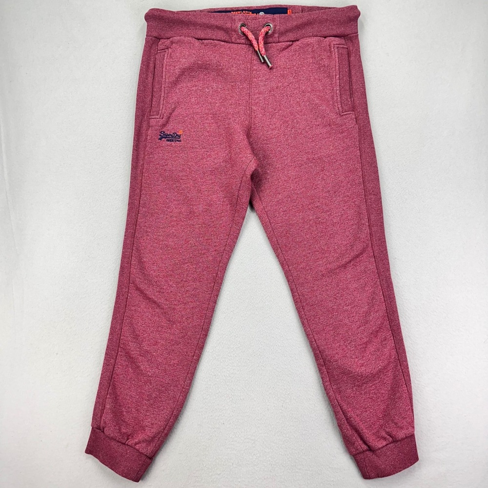 Superdry Sweatpants Mens XXL Red Thick Slim-Fit Joggers Workout Gym Lounge Cozy